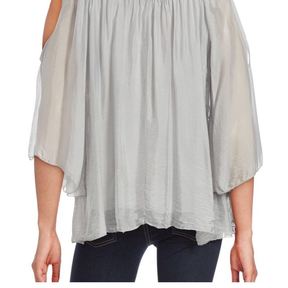 Saks Fifth Avenue Cold Shoulder Silk Top - Picture 2 of 4